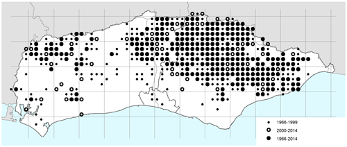 Distribution map for Solidago virgaurea
